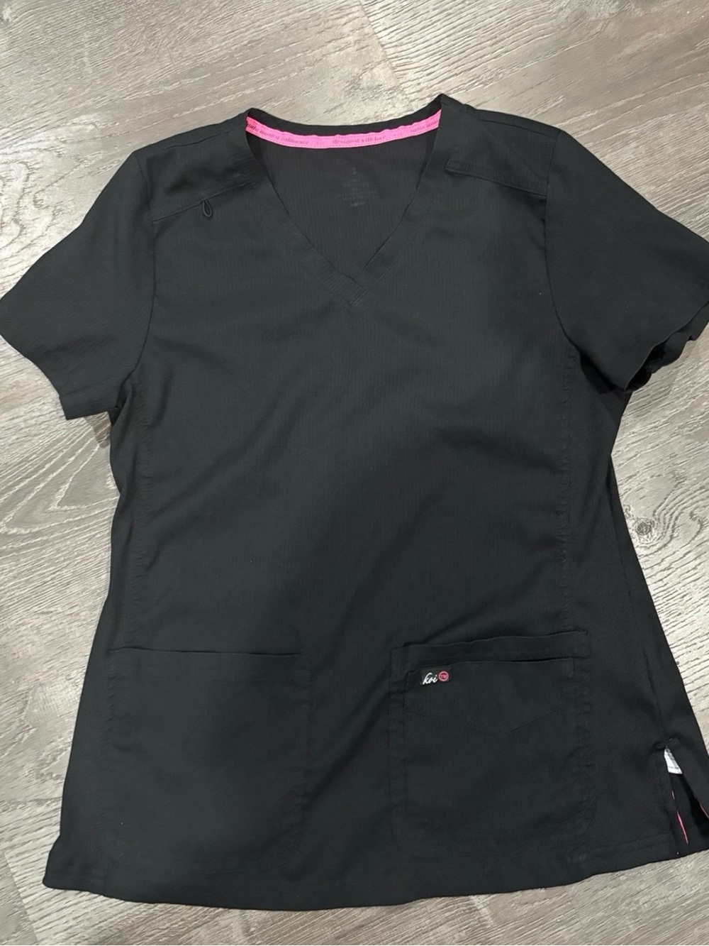 Koi lite black pink scrub top S